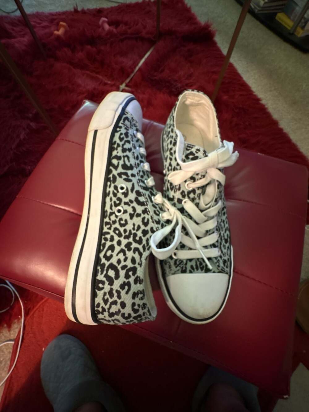 Unbranded Leopard Print Canvas Low Top Sneakers - Picture 2 of 4
